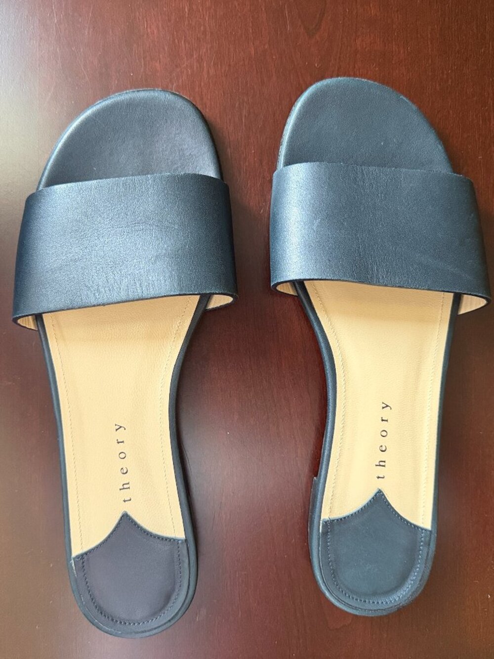 RARE Theory Slide Leather Sandals Size 7 37 - SOLD OUT